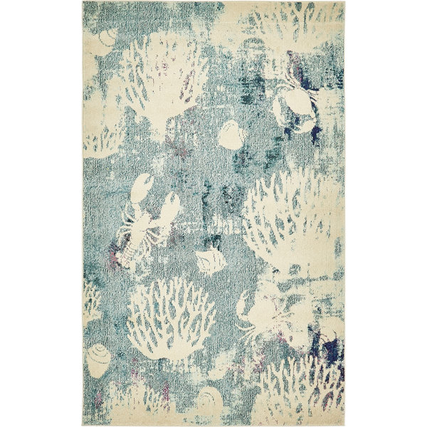 Ethel Light Blue Area Rug by Bayou Breeze